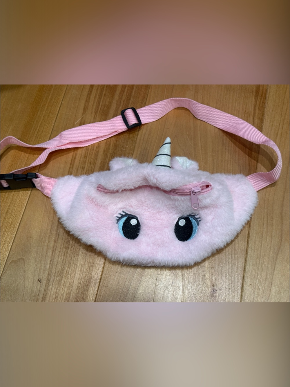 Kids Pink Unicorn Plush Waist Bag - Cute Fanny Pack
